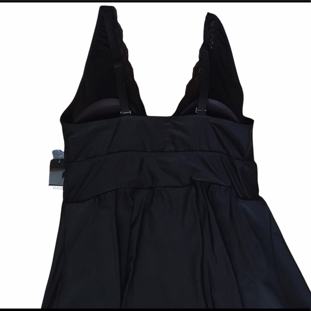 torrid Black Lace Trim Swim Dress NEW - Picture 7 of 8